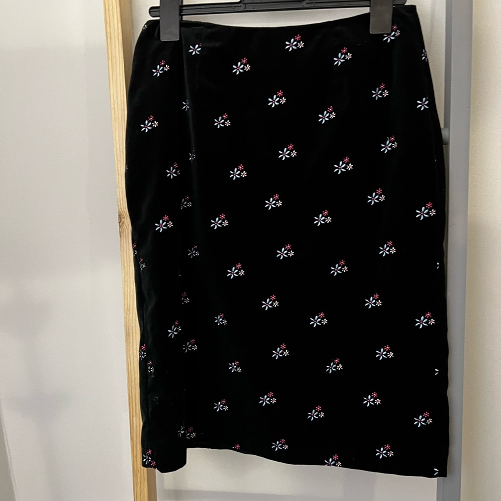 Vintage Velvet Black  Floral Skirt from Hanna Andersson